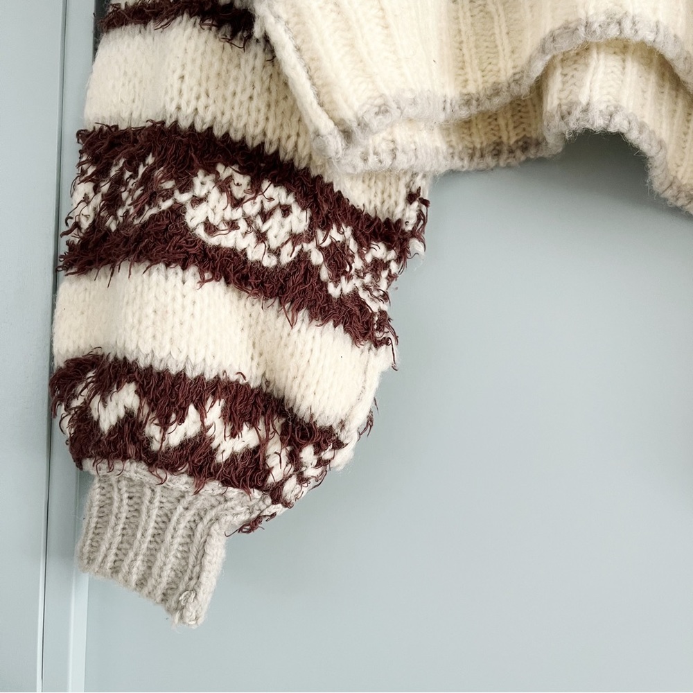 NWT Free People Check Me Out Pullover Sweater in Winter Fog Combo - Picture 7 of 7